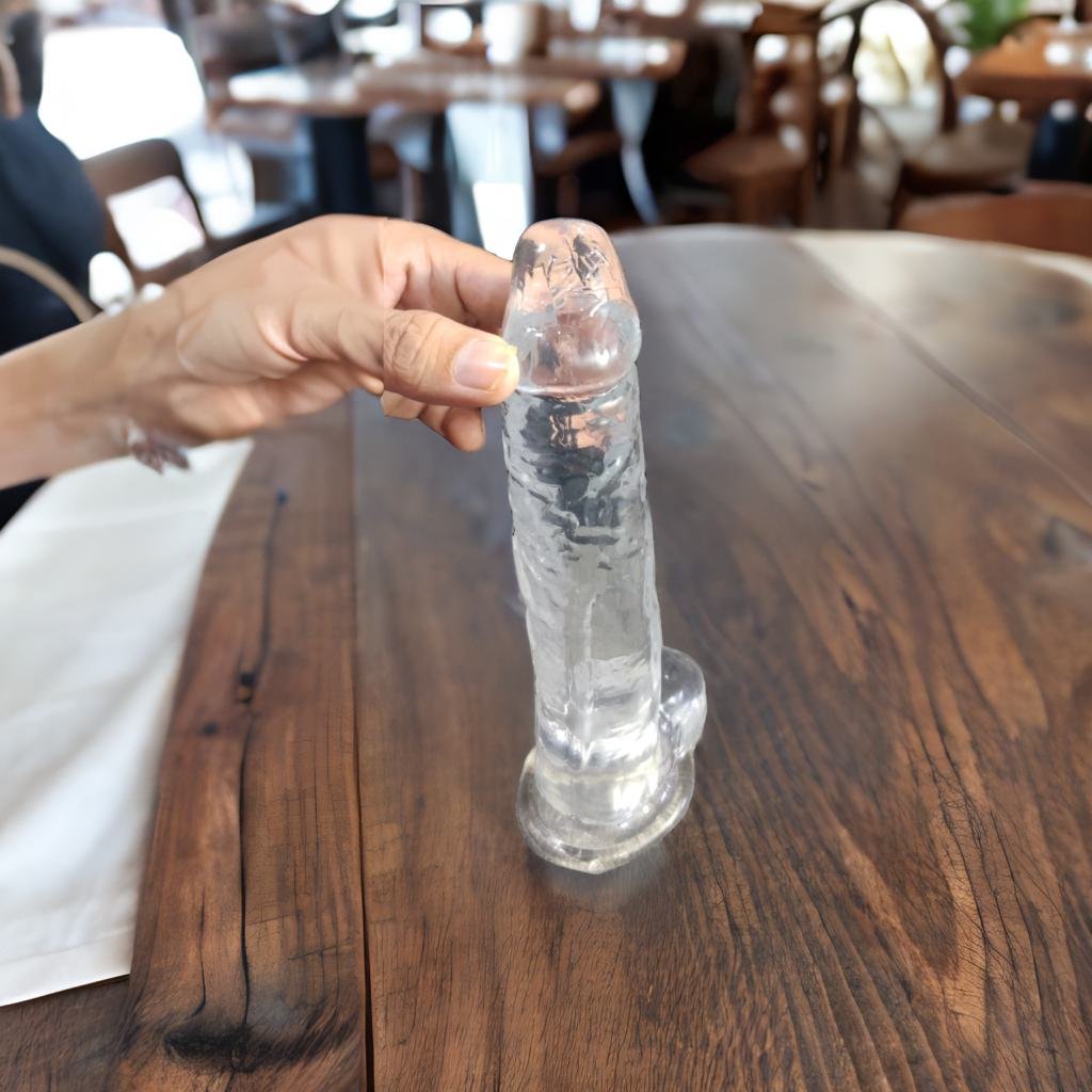 Enjoy night 8 Inch Non Vibrating Transparent Dildo