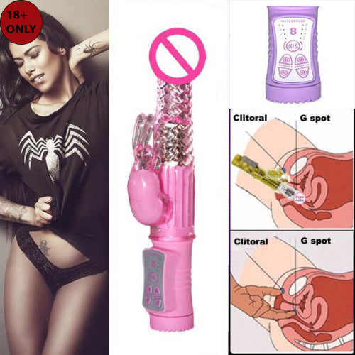 RABBIT VIBRATOR with multi mode round vibration and massager for relaxing pack of 1 ps with pink colour.