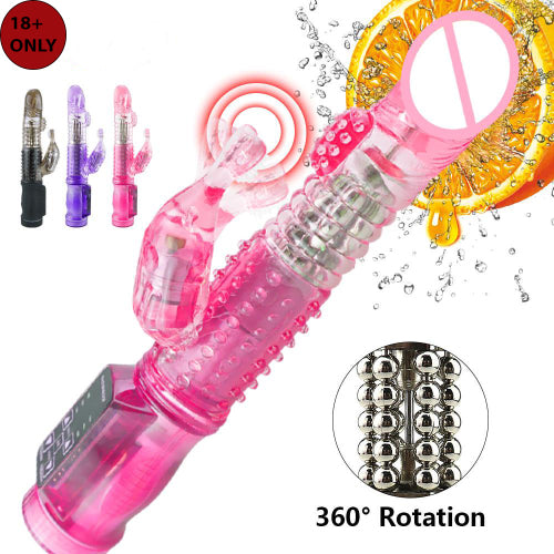 RABBIT VIBRATOR with multi mode round vibration and massager for relaxing pack of 1 ps with pink colour.