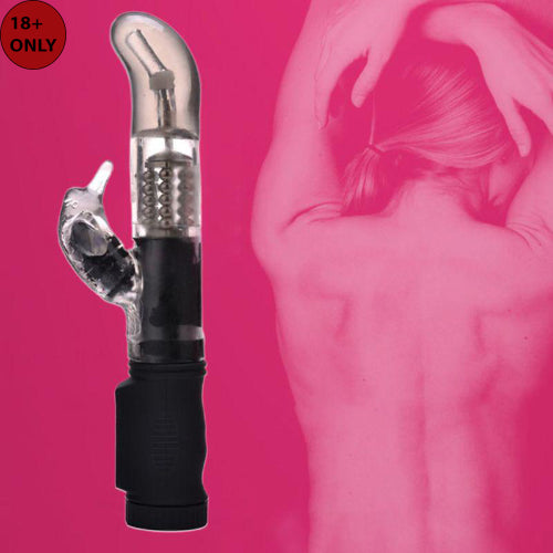 RABBIT VIBRATOR with multi mode round vibration and massager for relaxing pack of 1 ps with pink colour.